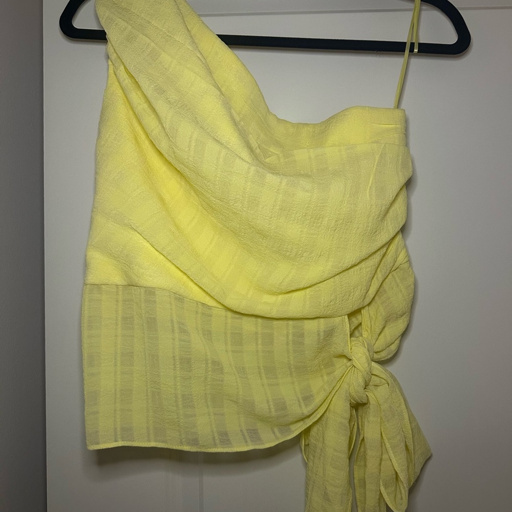 Amanda Uprichard Light Yellow Textured Blouse